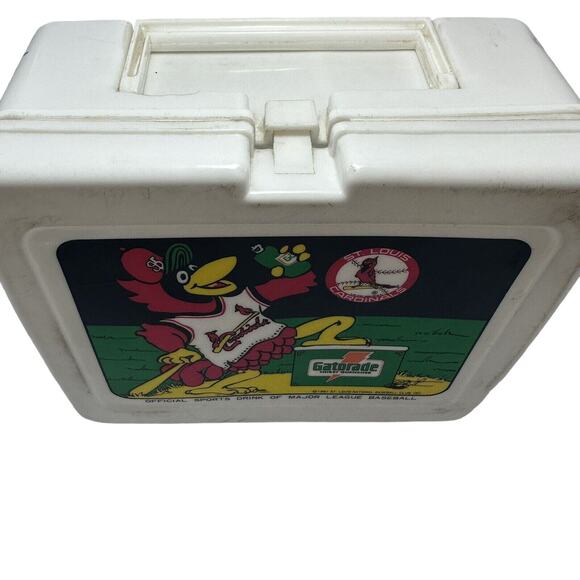 St Louis Cardinals Gatorade‎ Fred Bird Plastic Lunch Box Vintage 1991 USED MLB - Picture 2 of 8